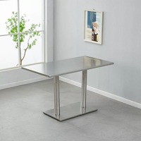 Tables de restaurant modernes en métal et cuir, mobilier de salle à manger, ensemble table et chaises, table à café