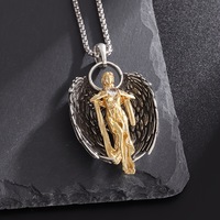 Pendentif rétro Athena en alliage de zinc, collier de mode vierge, ailes d'ange lumineuses, Muse
