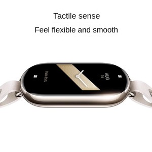 BEEFLYPOWER Nouveau <span class=keywords><strong>Bracelet</strong></span> Officiel Design Tendance en Cuir avec Chaîne Métallique Creuse et Boucle Magnétique pour Xiaomi Mi Band <span class=keywords><strong>8</strong></span> 8NFC - Product Image 4