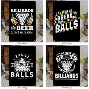 Targa in metallo targa in metallo decorazione da parete Vintage targa in metallo personalizzata biliardo targa in metallo - Product Image 6