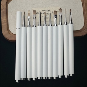 New High-quality UV Nail Gel <b>Brush</b> with Matte White Metal Pen Rod, Exclusive for Nail Salon Wholesale Nail Supplier - Product Image 1