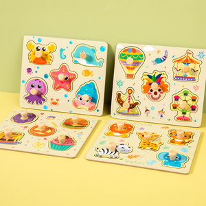 Puzzle Educativi Montessori per Bambini e Bambine con Forme di Frutta, Animali e Veicoli, Puzzle in Legno con Animali per l'Apprendimento Prescolare - Product Image 4