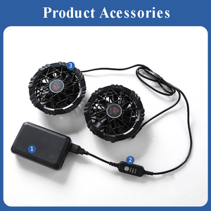 Estate aria condizionata potenti ventole camicia di raffreddamento manica corta con abbigliamento <span class=keywords><strong>da</strong></span> lavoro ricaricabile con strisce riflettenti - Product Image 4