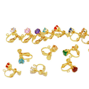 Clips d'oreille en zircon plaqués or 18 carats, boucles d'oreilles rondes à clipser avec anneaux de suspension, composants de bijoux, accessoires de fabrication de boucles d'oreilles DIY - Product Image 3