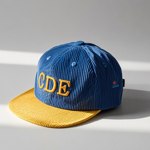 Casquette personnalisée en velours côtelé à 5 panneaux Casquettes de baseball décontractées à bord court Chapeau de papa vintage non structuré Chapeaux de camionneur Hip Hop - Product Image 4