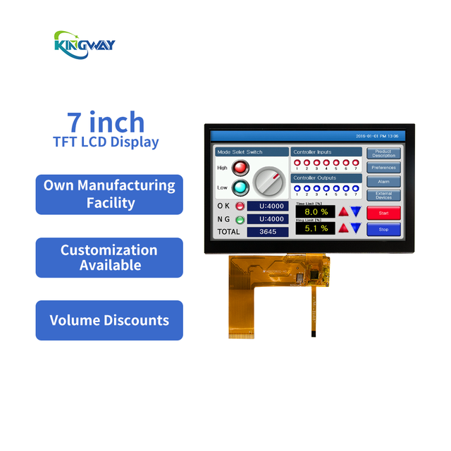 Transflective Tft Lcd Display Module 7 Inch 40 Pin Rgb Interface Tft Touch Screen