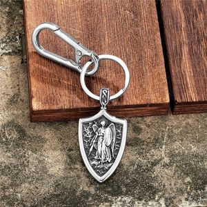 Llavero de Metal con Colgante de Ángel y Caballero, Acero Inoxidable, Accesorio Masculino, Regalo para Ocasiones Especiales - Product Image 2