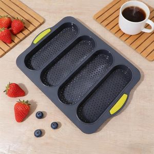4-Slot Heat Resistant <b>Silicone</b> Loaf Pan Molds Toast & Cooking Baguette Pan <b>Baking</b> <b>Silicone</b> Mold Cake Tools - Product Image 4