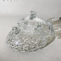 Assiette à dîner en verre triangulaire avec motif végétal, en verre cristallin jetable pour la maison, les mariages et les fêtes