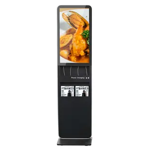 パンフレットホルダー付き自立型LCD電話充電ステーション屋内広告LCDキソク