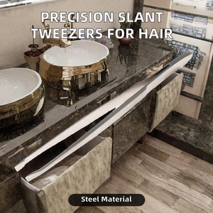 Pince à épiler inclinée de haute précision en acier inoxydable noir pour hommes, pour la barbe, et pour femmes, pour les sourcils - Product Image 2