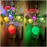 Veilleuse LED moderne en forme de champignon, à brancher, avec capteur crépusculaire automatique, 0,5W, économie d'énergie, mini, à intensité variable, pour chambre et décoration intérieure