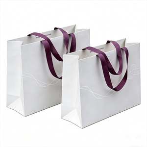 Custom Printed Luxury Paper <b>Bag</b> for Clothing | Ribbon Rope Handle Gift <b>Bag</b> | Eco-Friendly Recyclable Shopping <b>Bags</b> - Product Image 1