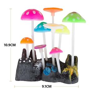 ตู้ปลาประดับภูมิทัศน์ ซิลิโคนเรืองแสง รูปเห็ดจำลอง ต้นไม้น้ำ ใบบัวเทียม ภูเขาประดิษฐ์ - Product Image 1