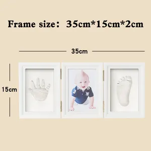 Baby's Footprint Or Handprints Kit DIY Picture Frame Keepsake Baby Boy Gift Safe Non-toxic And Long-lasting Clay Gift