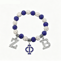 Bracelet à perles à thème de sororité avec logo ZPB Zeta Phi Beta, lettre grecque, accessoire de mode, best-seller en gros