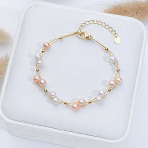 WENCHI Women's <b>Fashion</b> <b>Wrap</b> <b>Bracelets</b> New Wholesale Natural Freshwater Pearl Purple AAA Romantic Style Gift Wire 30g - Product Image 5