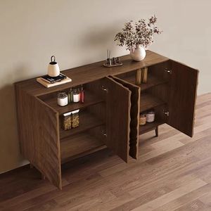 Orta Yüzyıl Modern Ahşap Saklama Dolabı Çok Amaçlı Oymalı Dekoratif Oturma Odası Yatak Odası Mobilyası 6 Raflı Özelleştirilebilir - Product Image 4