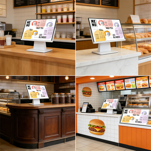 หน้าจอแสดงเมนูอิเล็กทรอนิกส์ LCD ระบบแอนดรอยด์ ขนาด 21.5-27 นิ้ว สำหรับร้านกาแฟ <span class=keywords><strong>KFC</strong></span> ในร่ม ร้านอาหาร ร้านขายชานม และร้านค้าปลีก ใช้เป็นป้ายดิจิทัล - Product Image 6