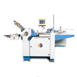 Máquina automática para fabricar carpetas de archivos de documentos de papel, máquina plegadora de papel de alimentación continua rápida en China