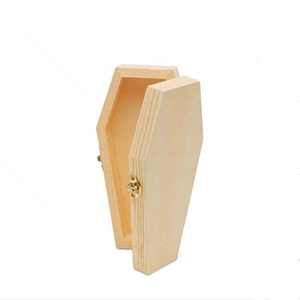Hộp Quà Hình Quan Tài Bằng Gỗ Chưa Hoàn Thiện Với Bản Lề Hộp Gỗ Gothic Để Tự Làm Sáng Tạo Graffiti Tiệc Halloween Chôn Thú Cưng Nhỏ - Product Image 3