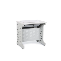 Table d'ordinateur scolaire 2 3 moniteurs Ensemble dans un bureau d'ordinateur rabattable avec support d'écran LCD caché verrouillable et support de processeur