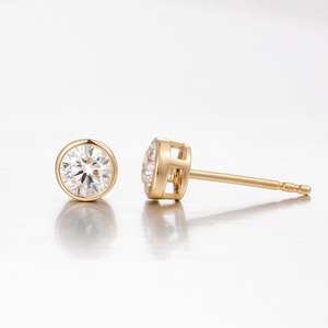 Classic 14K Solid White Gold 0.674ct Round Brilliant Lab Grown Diamond Stud Earrings | Round Brilliant Cut Lab Created Diamond - Product Image 1