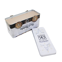 Boîte en métal personnalisée en forme de bus pour cadeaux de Noël, emballage pour bougies et autocollants artisanaux