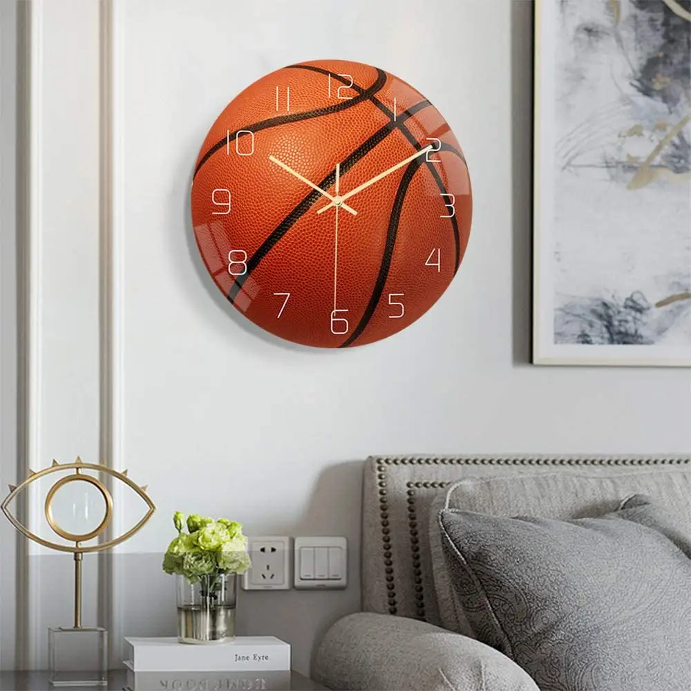 مخصص كرة السلة ساعة حائط غرفة نوم غرفة المعيشة عيد ميلاد هدايا عيد الميلاد الحاضر للأطفال ابنه الفتيان