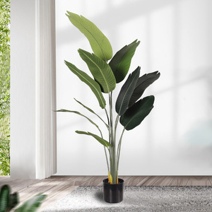 Palmera artificial tipo Traveler's Palm, bonsái de 120 cm de altura, planta artificial de simulación para interiores, decoración de flores de seda para el hogar. - Product Image 1