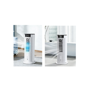 Bladeless Tower <b>Fan</b> Digital Control Remote Three Speed Timer Quiet Operation Household Floor <b>Standing</b> Plastic White - Product Image 1