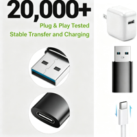 Adaptateur OTG Type-C 3.0, lot de 6, adaptateur USB-C USB/USB, adaptateur USB-C, transfert de données super rapide, convertisseur de charge pour ordinateur portable//PC/MacBook