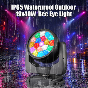 ไฟส่องเวทีแบบเคลื่อนย้ายได้ 19x40W IP65 Bee Eye Moving Head Wash Pixel Control RGBW 4in1 ซูม กันน้ำ สำหรับงานกลางแจ้ง งานปาร์ตี้ และงานอีเว้นท์ - Product Image 1