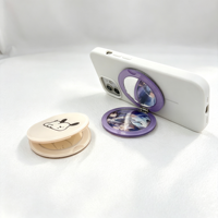Support de téléphone magnétique pliable avec miroir pour iPhone Samsung Android, design mignon de dessin animé, logo personnalisé OEM