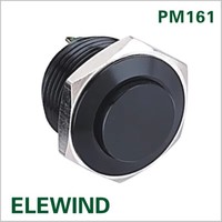 ELEWIND Bouton-poussoir électronique momentané (1NO) en acier inoxydable nickelé, laiton, IP65 IK08 36VDC 2A CE ROHS