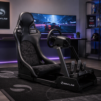 Siège EDDYSTAR en PU noir universel pour simulateur de course en fibre de carbone, siège de jeu et de bureau, imperméable, utilisation hors route uniquement