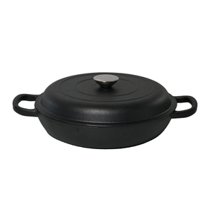 ChuiHua <span class=keywords><strong>Cocotte</strong></span> <span class=keywords><strong>en</strong></span> <span class=keywords><strong>fonte</strong></span> <span class=keywords><strong>personnalisable</strong></span> avec revêtement émaillé noir, couvercle inclus, compatible gaz et induction, écologique, certifiée LFGB - Product Image 1