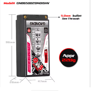 Batterie LiPo RC GNB GAONENG 6500MAH 2S HV 7.6V 140C <span class=keywords><strong>Shorty</strong></span> Pack 5.0mm Bullet Hard Case pour voitures de course RC à l'échelle 1:10 1:12 LiHV - Product Image 3