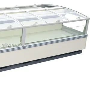 Commercial display single side island freezers for frozen food