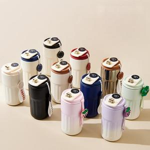 Seyahat bardağı kupa kahve kupa çift duvar paslanmaz çelik yalıtımlı kahve kupası Tumbler akıllı Led sıcaklık göstergesi ile - Product Image 2