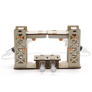 Kit de puente hidráulico de madera con control manual, juguete educativo STEM para niños de 7 a 9 años, modelo de forma geométrica - Product Image 1