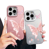 Coques de téléphone antichoc de luxe avec papillons pour iPhone 17 Air 16 15 Plus Pro Max 14 13 12 11 X – Housse de protection personnalisable avec logo