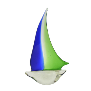Vetro decorativo soffiato vetro Murano barche a vela colorato arte decorazione scultura vetro artigianato artigianato - Product Image 1