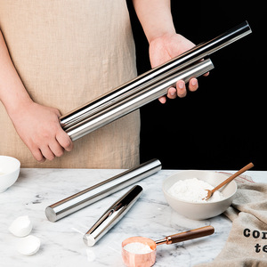 Rouleau à pâtisserie en acier inoxydable 304, argenté, pour la maison, outil de cuisine pour la pâtisserie - Product Image 2