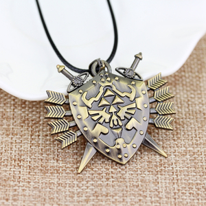 Hot Game Peripheral Jewelry the Legend of Zelda Princess Pendant <strong>Necklace</strong> Arrow <strong>Sword</strong> on Shield Charm <strong>Necklace</strong> - Product Image 4