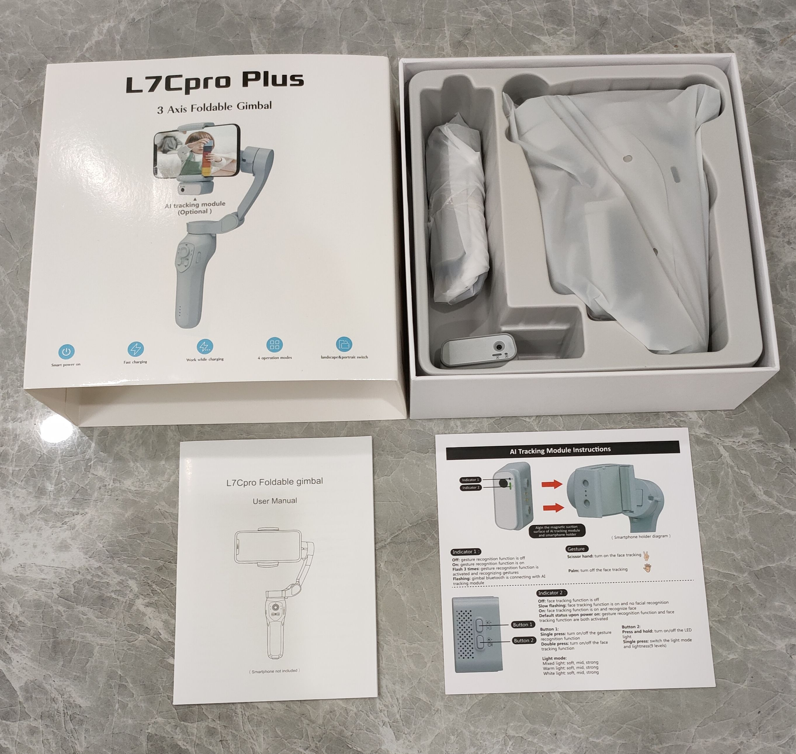 L7C Pro Plus 3 Axis Gimbal - Face Tracking & Stabilization