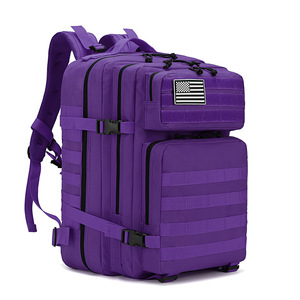 Sac à dos tactique 36-55L grande capacité pour sports de plein air unisexe couleur unie avec poche zippée et sangles détachables - Product Image 3