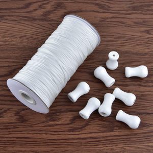 18mm Braided Nylon Lift Shade <strong>Cord</strong> 8-Piece Wood Pendants 109 Yards <strong>Replacement</strong> <strong>Blinds</strong> Roman Shades Repair DIY Crafts Kit - Product Image 3