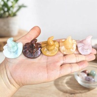Mini-chapeau de sorcier sculpté en pierre semi-précieuse naturelle polie de 35 mm pour artisanat, idéal comme cadeau d'Halloween