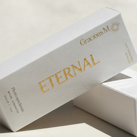 Boîte en carton à fond auto-scellant en papier coton personnalisé, estampage à chaud or rose, emballage de sérum 50 ml